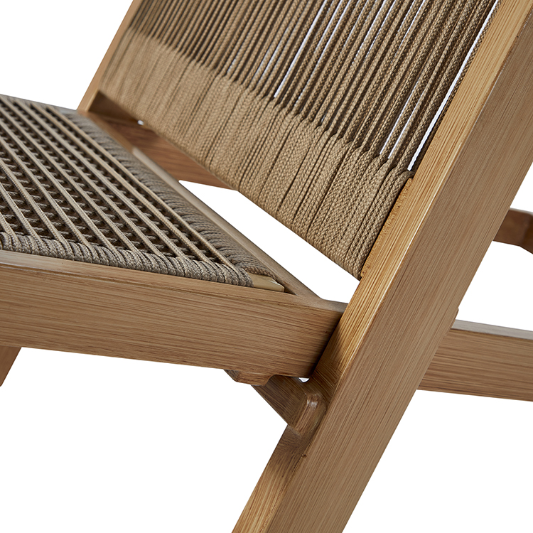 Scandinavian-Inspired Contemporary Outdoor Folding Chair with Rustproof Aluminum Frame and Rope Design