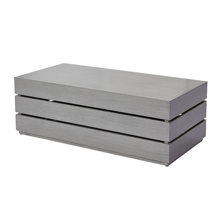 4-Piece Minimalist Durable Aluminum Garden Conversation Sofa Set with Grey Cushions