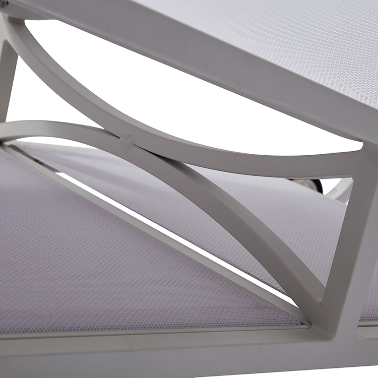 Weather-Resistant Patio Chaise Aluminum Outdoor Sun Lounger with Breathable Textilene Mesh for Poolside