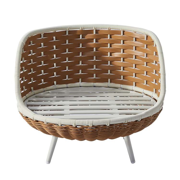 Contemporary Garden Durable Semi-Enclosed PE Wicker Outdoor Lounge Chair