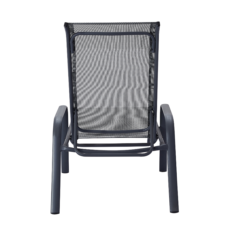 Weather-Resistant Poolside Sun Lounger Adjustable Recline Aluminum Chaise with Breathable Teslin Fabric