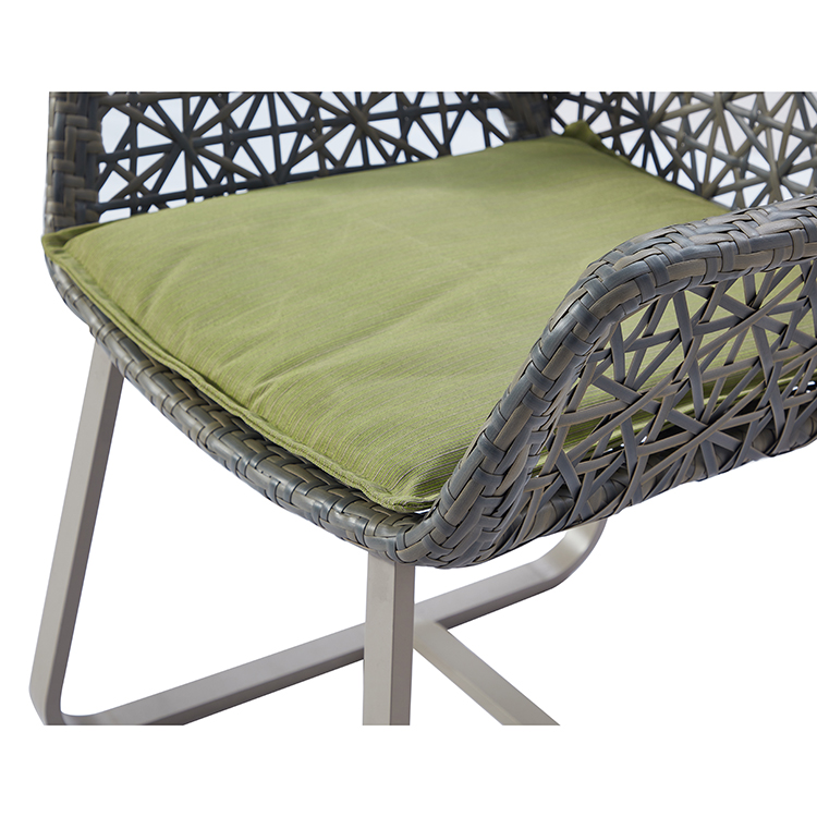 Nordic Style Comfortable Wicker Aluminum Weatherproof Garden Seating PE Woven Outdoor Rattan Chair with Cushion