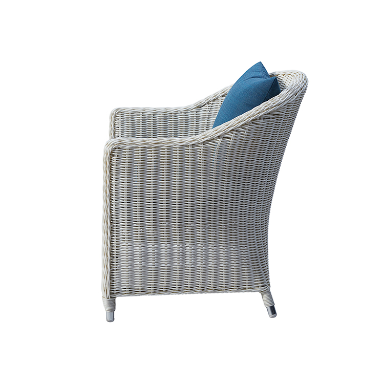 Mediterranean Style Versatile White PE Rattan Patio Couch Weatherproof Outdoor Wicker Sofa Set for Balcony and Terrace