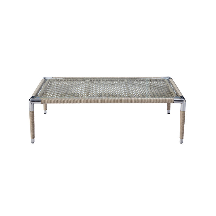 Modern Durable All-Weather Stainless Steel Patio Conversation Woven Rope Outdoor Couch Set with Coffee Table