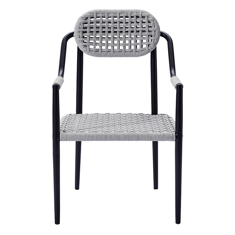 Simple Ergonomic Backrest Garden Dining Furniture Modern Industrial Outdoor Terrace Rope Chair