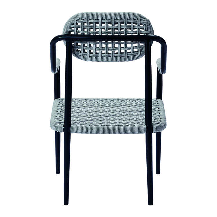 Simple Ergonomic Backrest Garden Dining Furniture Modern Industrial Outdoor Terrace Rope Chair