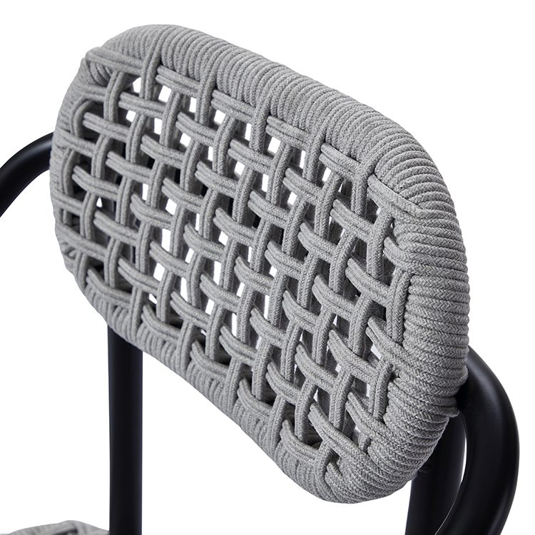 Simple Ergonomic Backrest Garden Dining Furniture Modern Industrial Outdoor Terrace Rope Chair