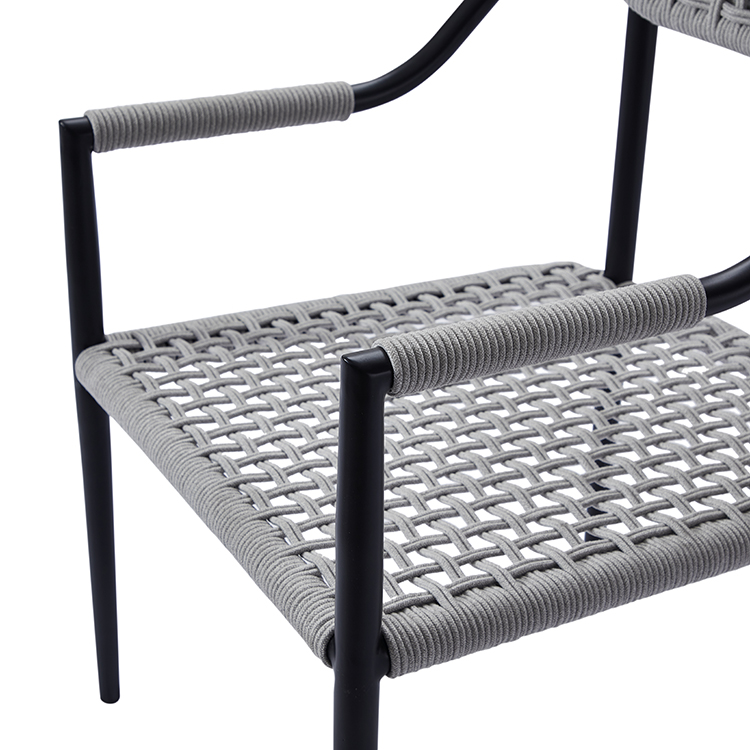 Simple Ergonomic Backrest Garden Dining Furniture Modern Industrial Outdoor Terrace Rope Chair