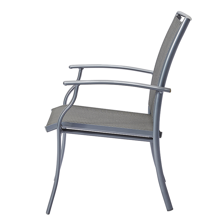Light Luxury Outdoor Patio Chair Furniture Hotel Balcony Aluminum Frame Breathable Mesh Dining Armchair