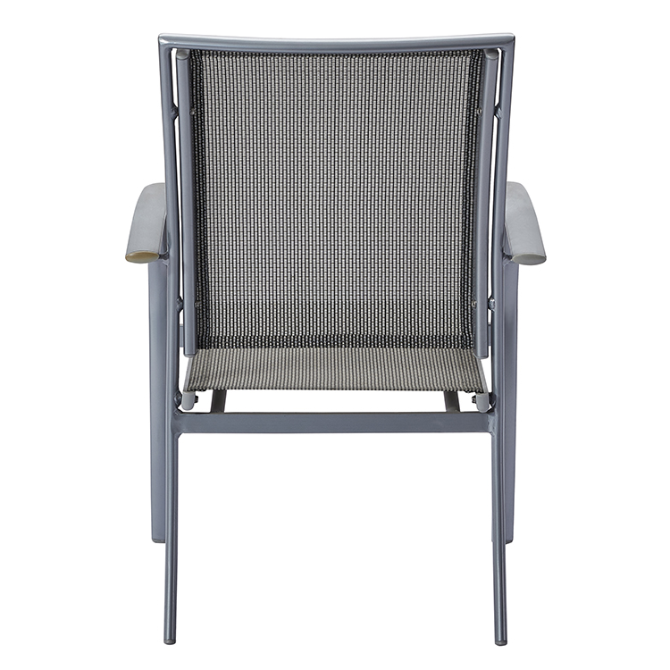 Light Luxury Outdoor Patio Chair Furniture Hotel Balcony Aluminum Frame Breathable Mesh Dining Armchair