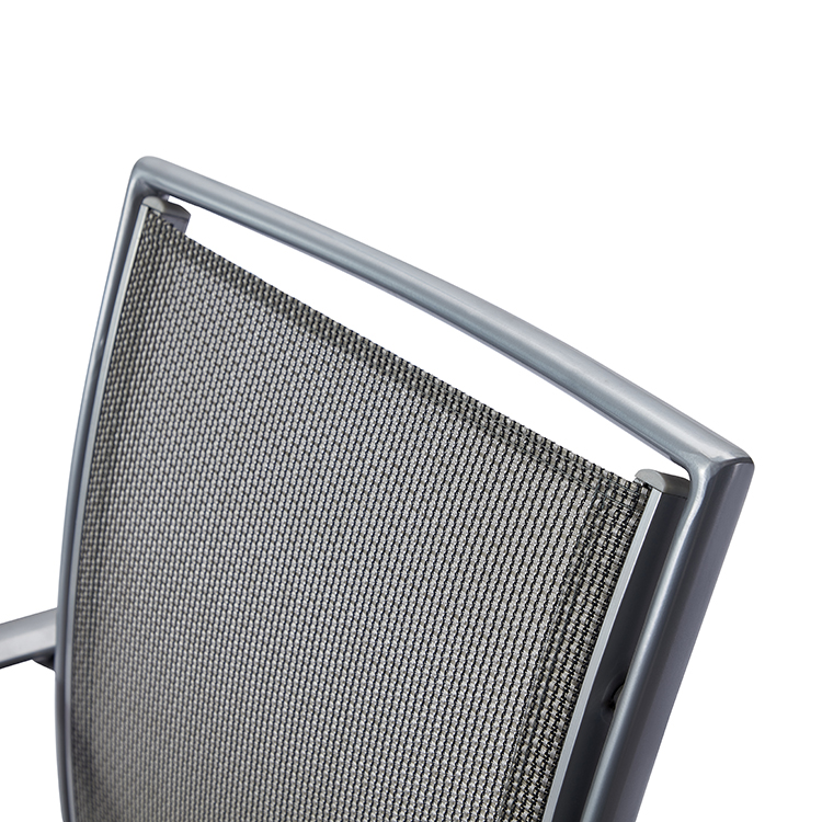 Light Luxury Outdoor Patio Chair Furniture Hotel Balcony Aluminum Frame Breathable Mesh Dining Armchair