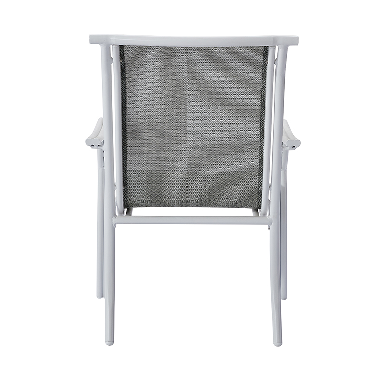 Lightweight Restaurant Balcony Armchair Rustproof Aluminum Stackable Design Outdoor Cafe Breathable Mesh Seat Chairs
