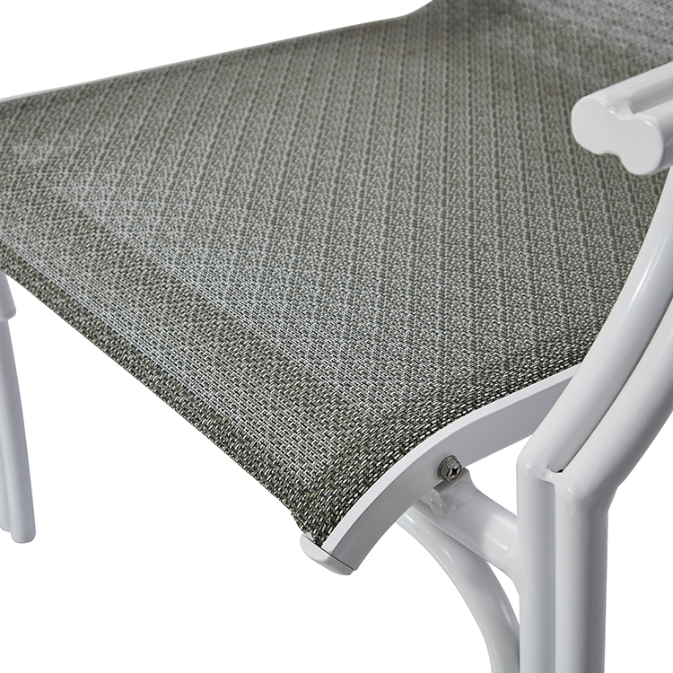 Lightweight Restaurant Balcony Armchair Rustproof Aluminum Stackable Design Outdoor Cafe Breathable Mesh Seat Chairs