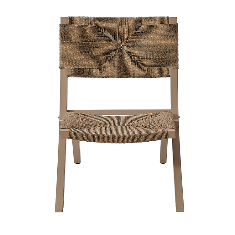 Ergonomic Foldable Garden Dining Seating Furniture Contemporary Portable Balcony Rattan Woven Lounge Chair