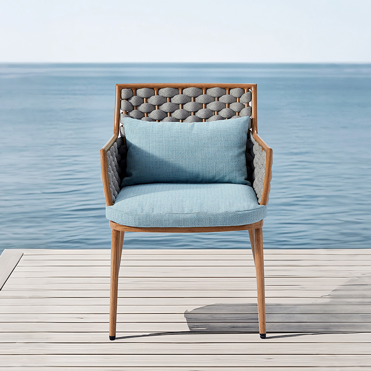 All Weather High Back Thick Outdoor Furniture Garden Set Rope Dinning Chair