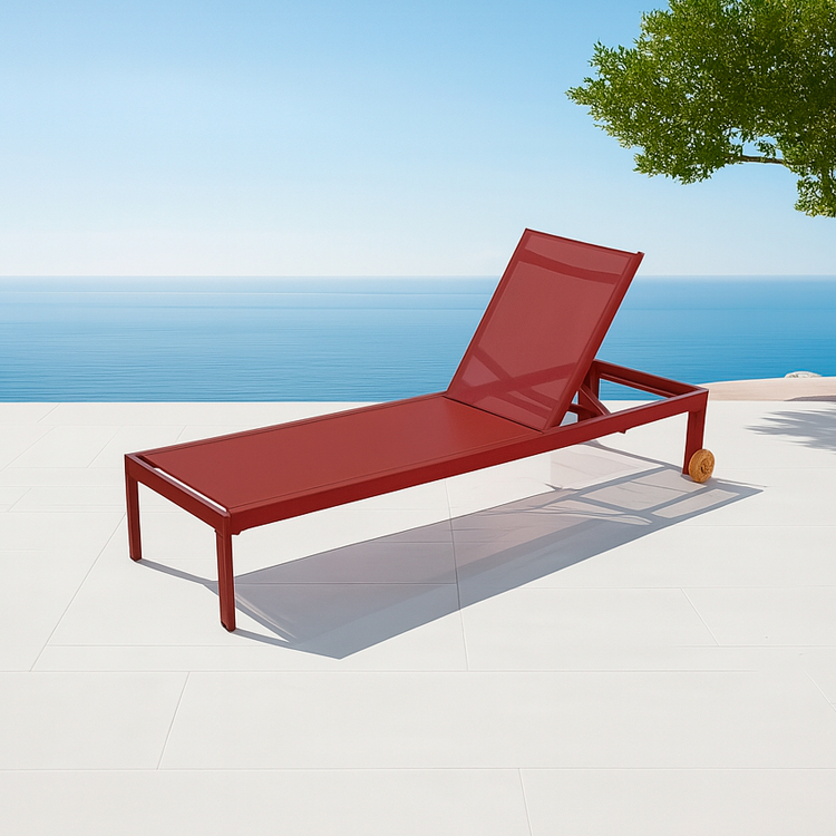 Waterproof Outdoor Poolside Garden Balcony Recliner Lounger Chair Sunbed Aluminum Lounger
