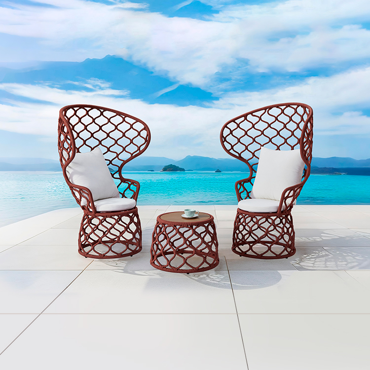 High-Quality Luxury Contemporary Weather-Resistant Large Patio Furniture Coastal Dining Table Chair Set