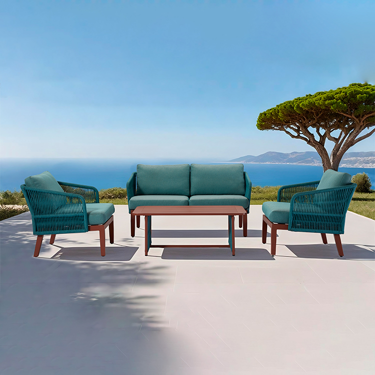 Modern Weatherproof Patio Sectional Lounge Outdoor Sofa Set with Coffee Table
