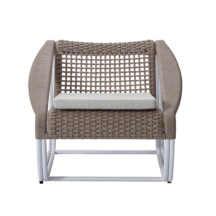 Minimalist Hotel Seating All-weather Outdoor Leisure Rope Weaving Chair