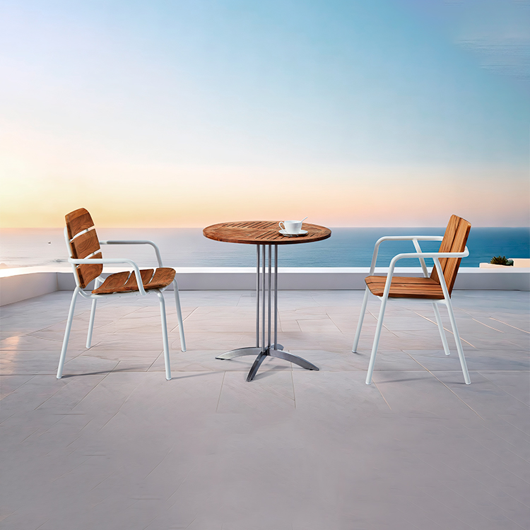 High-End Two-Seat Waterproof Stylish Patio Aluminum Comfortable Poolside Outdoor Dining Table And Chairs Set