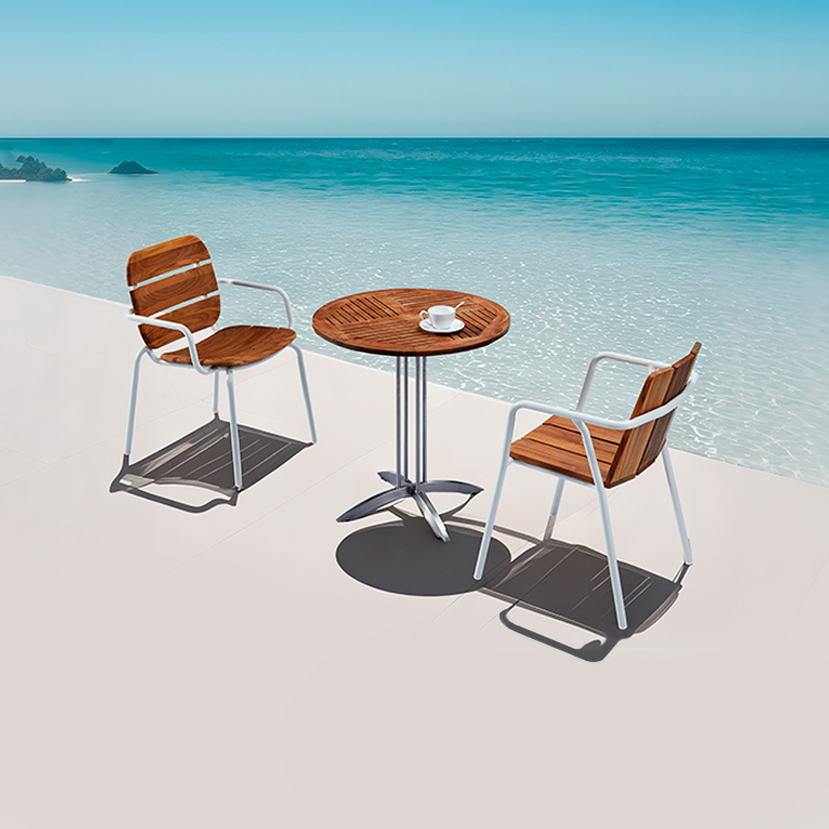 High-End Two-Seat Waterproof Stylish Patio Aluminum Comfortable Poolside Outdoor Dining Table And Chairs Set