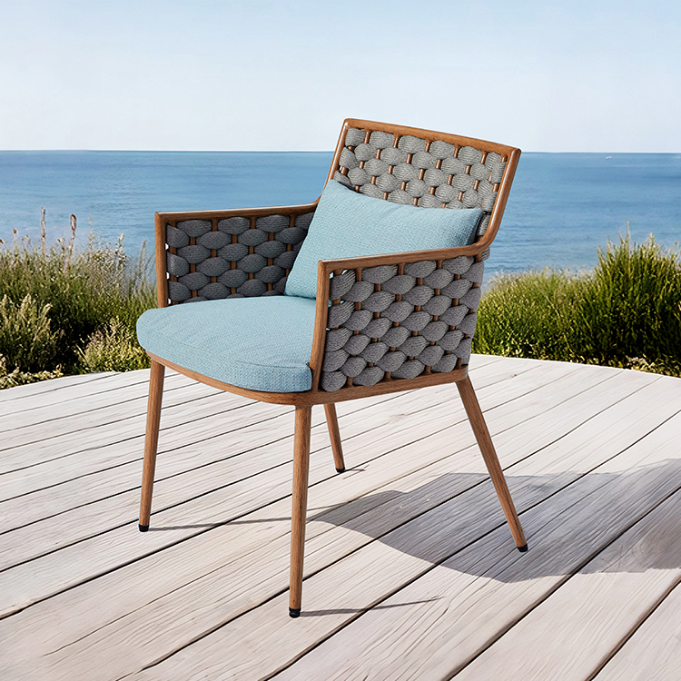 All Weather High Back Thick Outdoor Furniture Garden Set Rope Dinning Chair