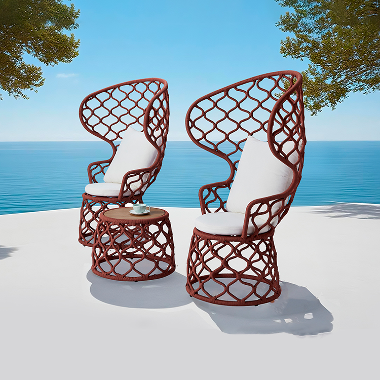High-Quality Luxury Contemporary Weather-Resistant Large Patio Furniture Coastal Dining Table Chair Set