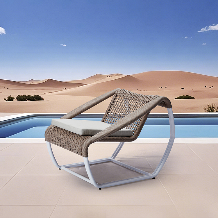 Minimalist Hotel Seating All-weather Outdoor Leisure Rope Weaving Chair