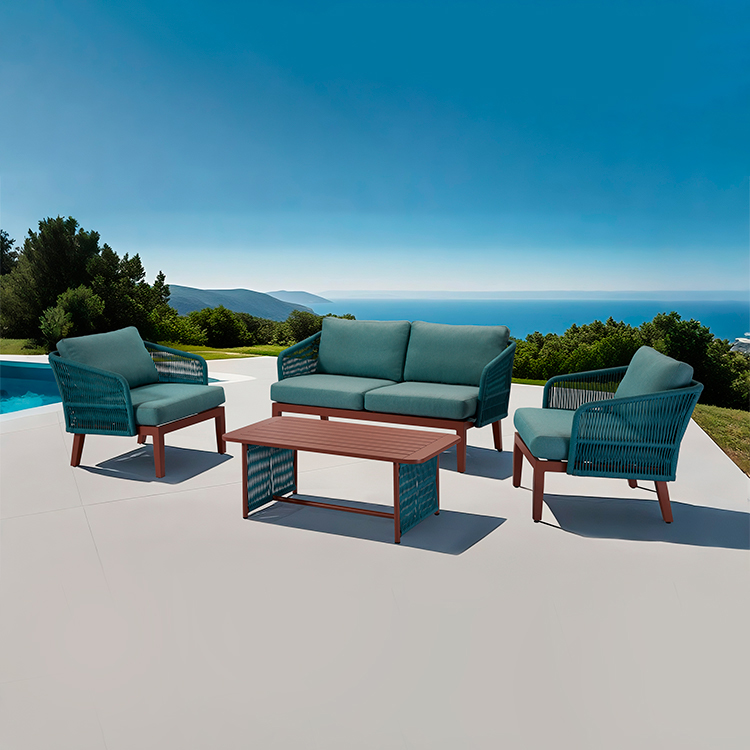 Modern Weatherproof Patio Sectional Lounge Outdoor Sofa Set with Coffee Table
