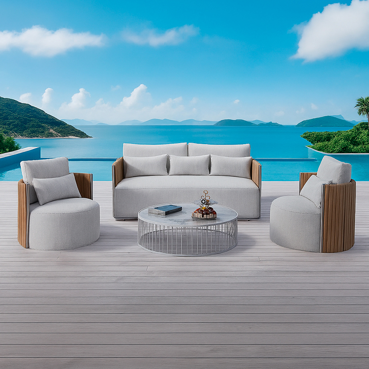 Modern Aluminum Patio Sofa Set High Quality Waterproof Rattan Garden Furniture for Hotels and Gardens
