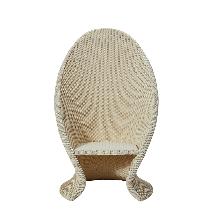 Minimalist Aluminum Frame Irregular Unique Garden Leisure Single Rattan Chair