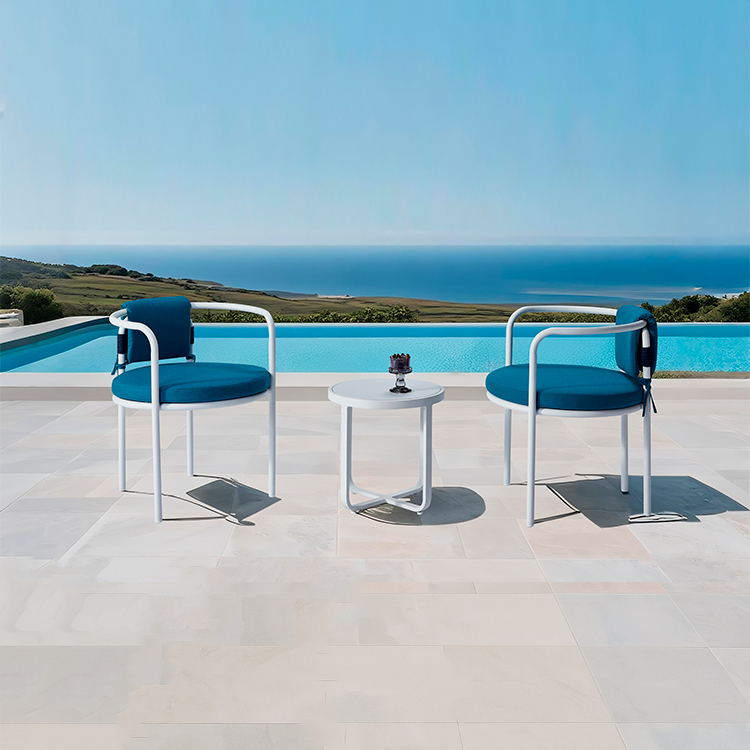 Weather-Resistant Outdoor Terrace Relaxation Seating Aluminum Conversation Chair set with Cozy Cushion