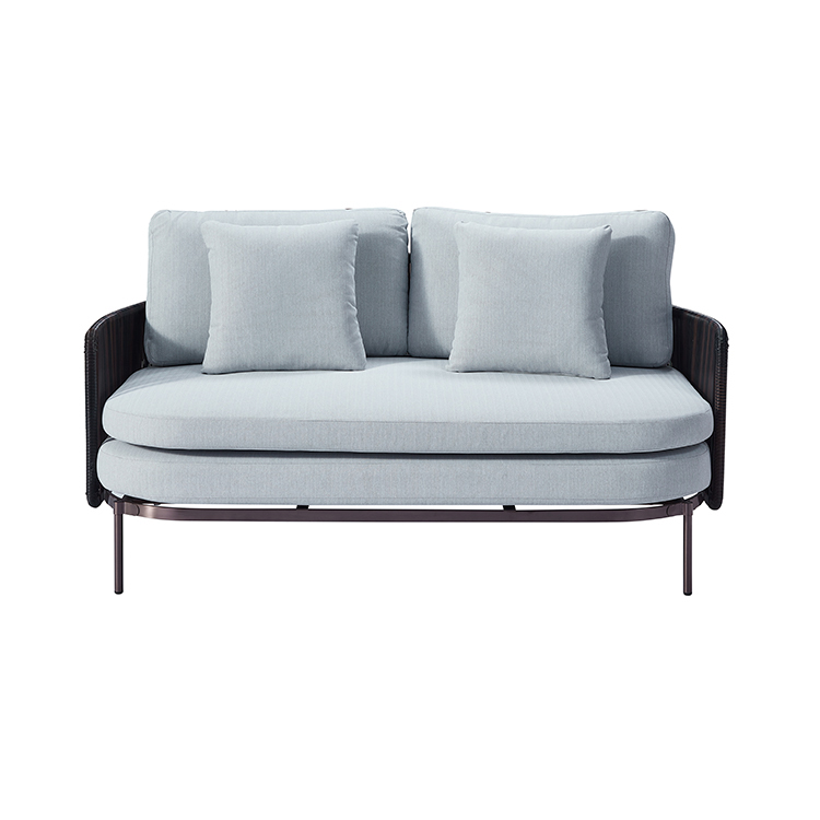 Scandinavian All-Weather Aluminum Deep Seating 6-Piece Outdoor Conversation Sofa Set with Ottoman