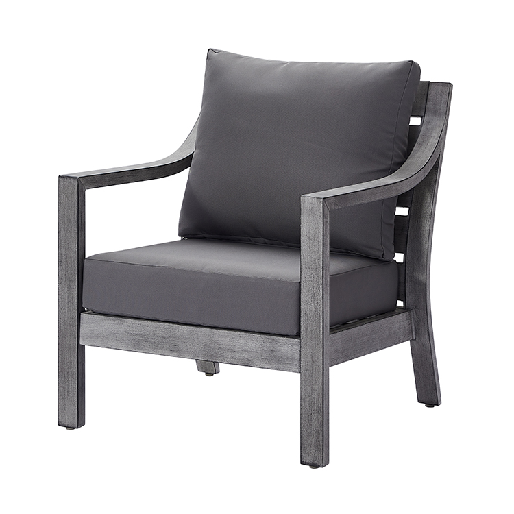 Modern Outdoor Aluminum Sofa Set with Faux Wood Finish | Weatherproof Patio Conversation Set with Coffee Table