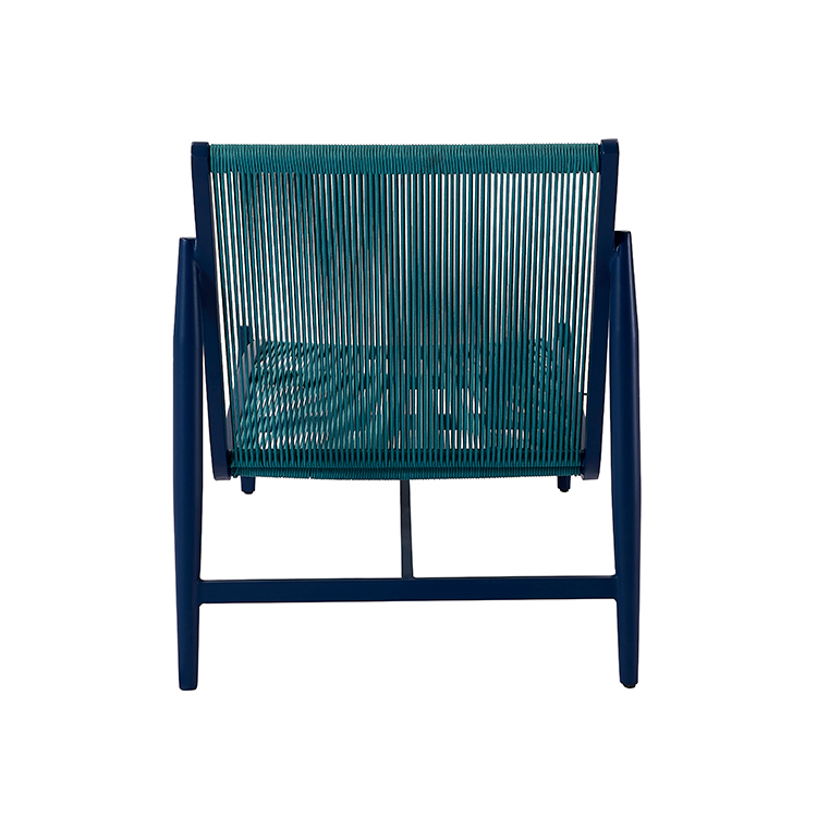 Lightweight Sleek Patio Sun Lounger Furniture Outdoor Aluminum Rope Woven Poolside Chaise Lounge