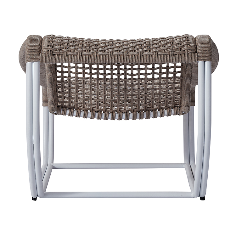 Minimalist Durable Metal Frame Balcony Seating Outdoor Rope Weaving Chair