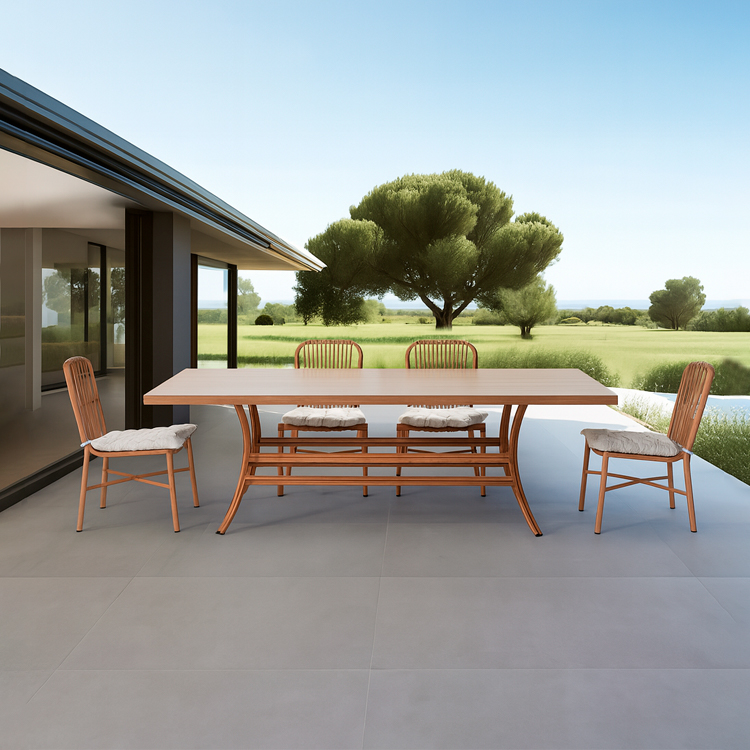 5-Piece Aluminum Weatherproof Outdoor Patio Cushioned Seating Durable Contemporary Dining Set With Cushion