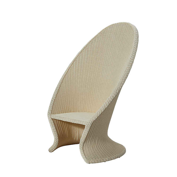 Minimalist Aluminum Frame Irregular Unique Garden Leisure Single Rattan Chair