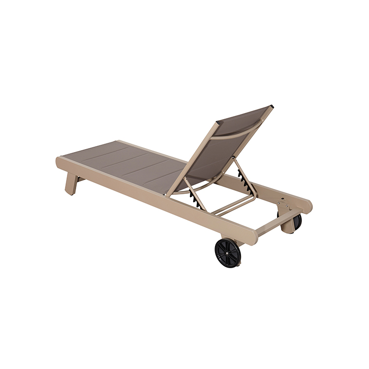 Modern Reclining Outdoor Poolside Daybed Adjustable Garden UV-protected Chaise  Lounge Lounger  With Cushioned