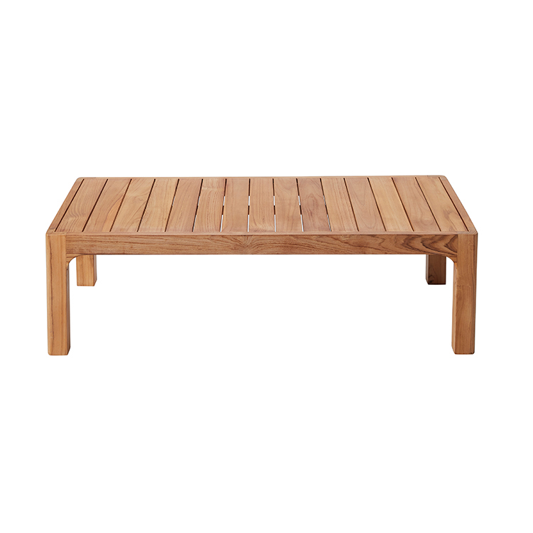 Scandinavian All-Weather Teak Patio Conversation Seating Balcony Garden Sofa Set with Coffee Table