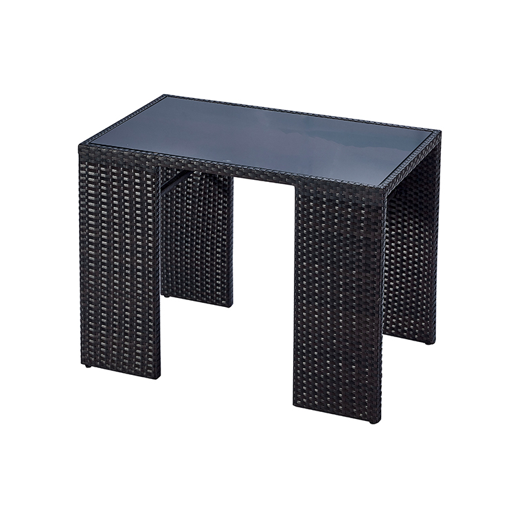 All-Weather Compact Patio Seating 5-Piece Outdoor Garden Wicker Dining Chair Set with Glass-Top Table