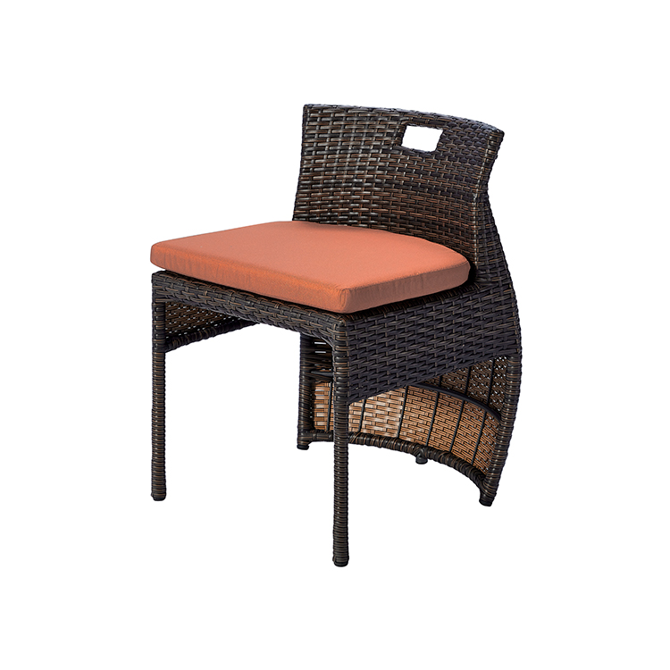 Outdoor Furniture Patio Bistro Small Cushioned Wicker Rattan Table And Chairs For Two