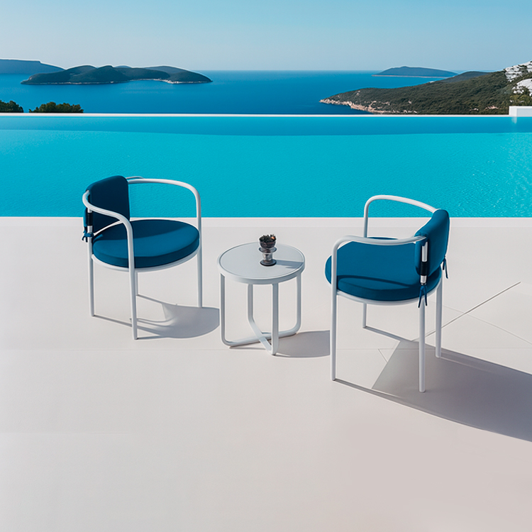 Weather-Resistant Outdoor Terrace Relaxation Seating Aluminum Conversation Chair set with Cozy Cushion