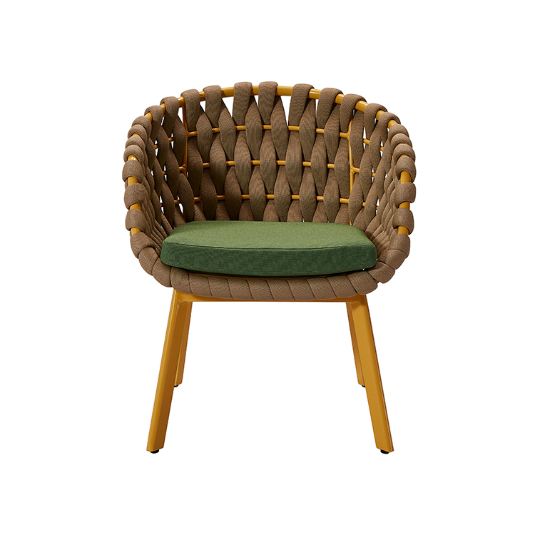 3-Piece All-Weather Outdoor Balcony Chair Furniture Modern Garden Rope Bistro Dining Set with Cushion