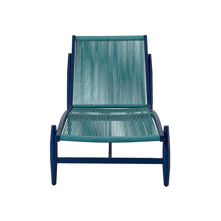Lightweight Sleek Patio Sun Lounger Furniture Outdoor Aluminum Rope Woven Poolside Chaise Lounge