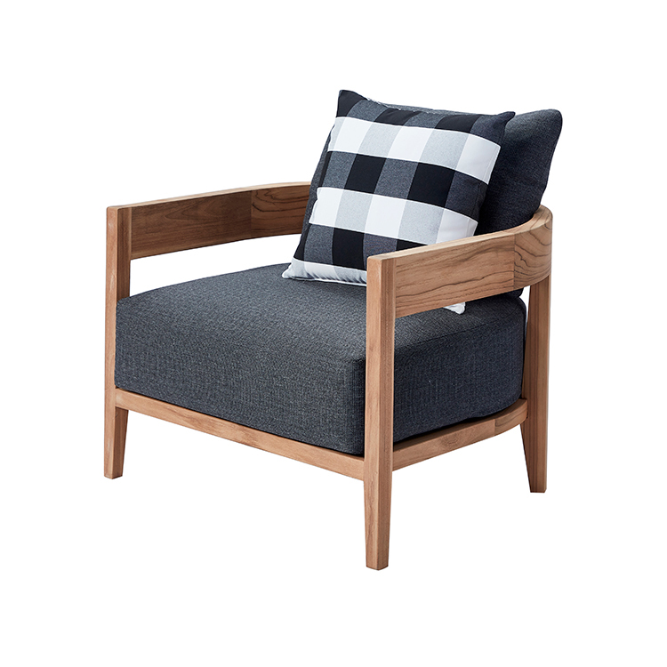 Scandinavian All-Weather Teak Patio Conversation Seating Balcony Garden Sofa Set with Coffee Table
