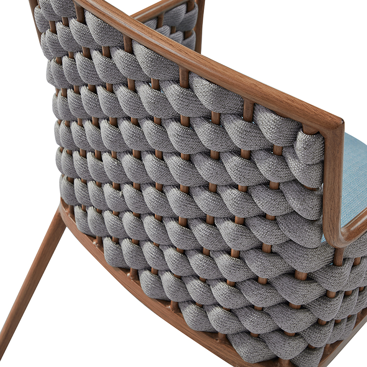 All Weather High Back Thick Outdoor Furniture Garden Set Rope Dinning Chair