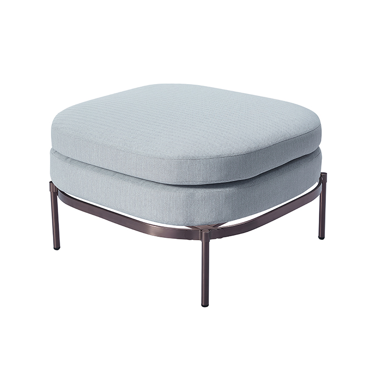 Scandinavian All-Weather Aluminum Deep Seating 6-Piece Outdoor Conversation Sofa Set with Ottoman