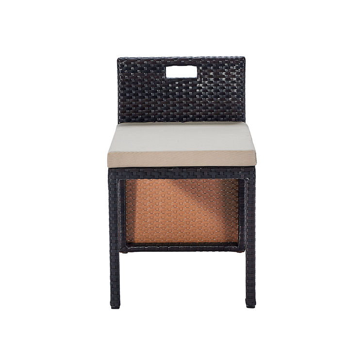 All-Weather Compact Patio Seating 5-Piece Outdoor Garden Wicker Dining Chair Set with Glass-Top Table