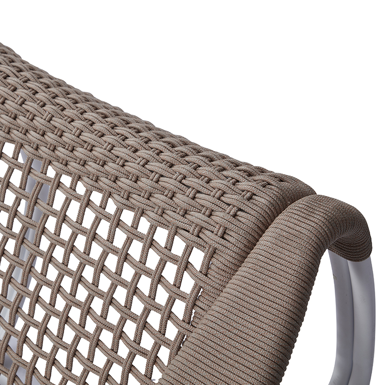 Minimalist Durable Metal Frame Balcony Seating Outdoor Rope Weaving Chair